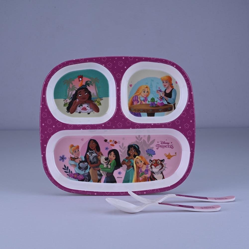 3 pc Rect 3Plate Fork & Spoon Set - Princess