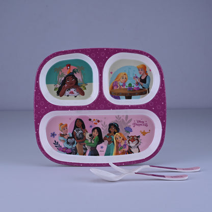 3 pc Rect 3Plate Fork & Spoon Set - Princess