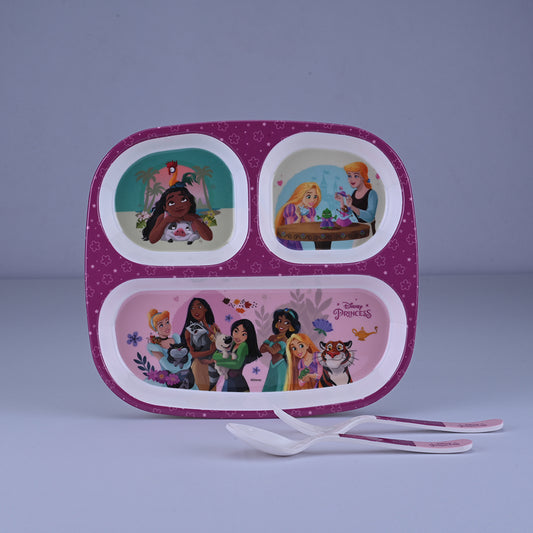 3 pc Rect 3Plate Fork & Spoon Set - Princess