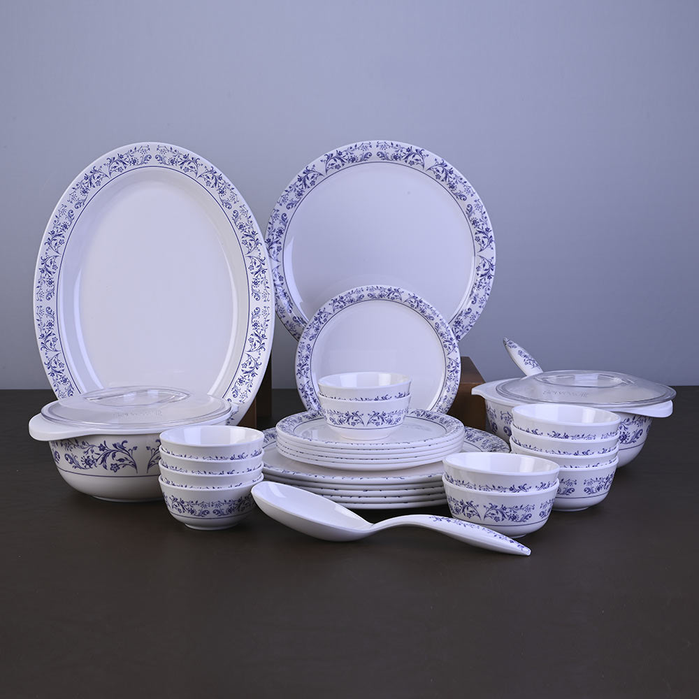 31pc Dinner Set - Blue Pottery