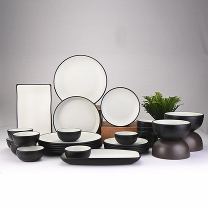 31 pc Dinner Set 2Tone - Black + Green