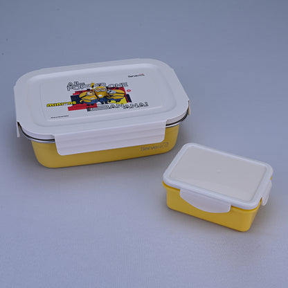 Bite Single Wall Lunch Box with Container 650 ml - Minions