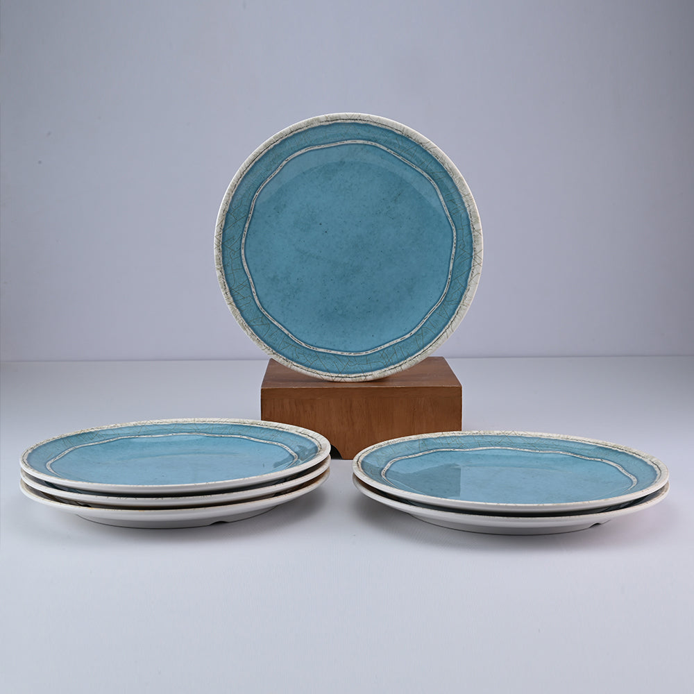 6 pc Dinner Plate Set 27 cm - Ancient Sea