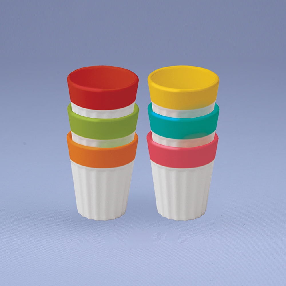 6 pc 2 Tone Chai Glass Set