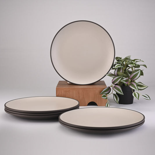 6 pc Buffet Plate Set 2Tone 32 cm - Terraclay + Brown