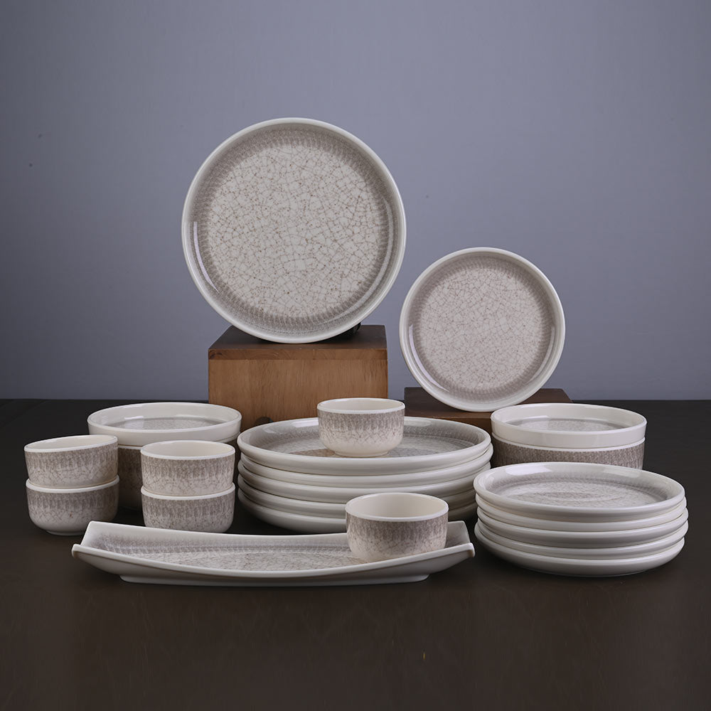 23 pc Dinner Set Dome - Crema