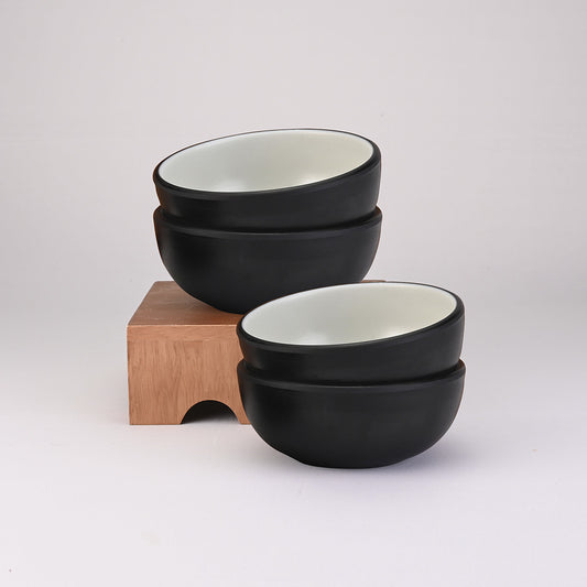 4 pc Serving Bowl Set 2Tone 14.5 cm - Black + Green