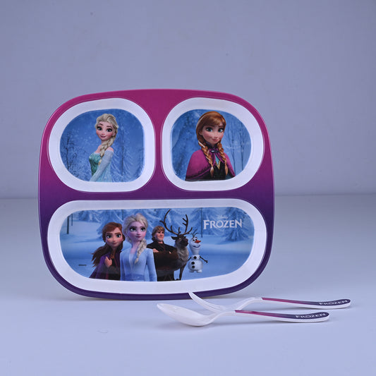 3 pc Rect 3Plate Fork & Spoon Set - Frozen
