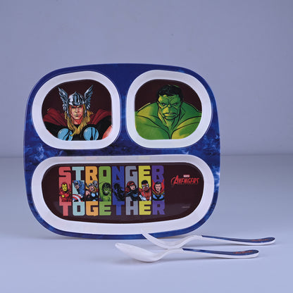 3 pc Rect 3Plate Fork & Spoon Set - Avengers