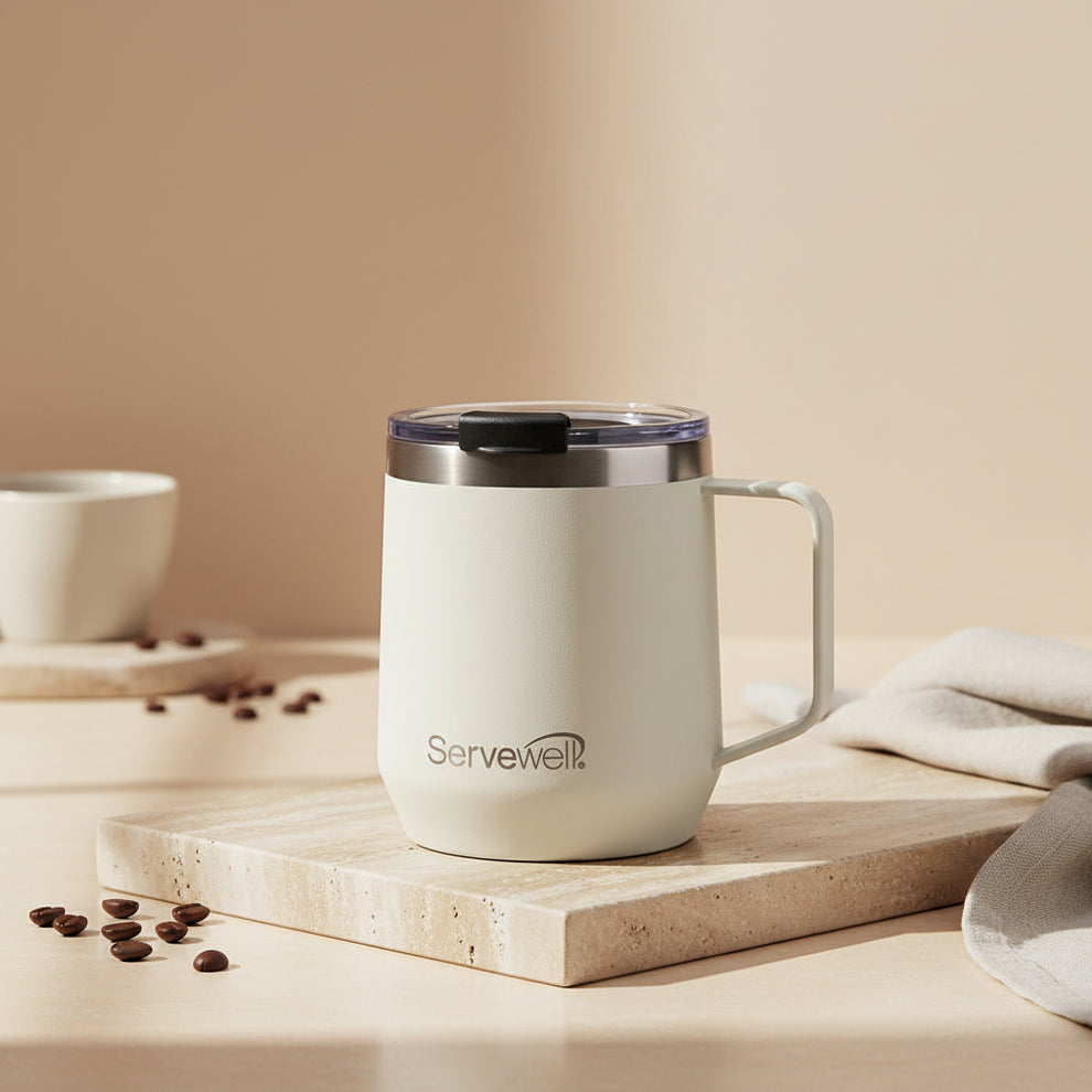 Coffee Mug SS Vacuum Dash 450 ml - Ivory – Servewell Dinnerware