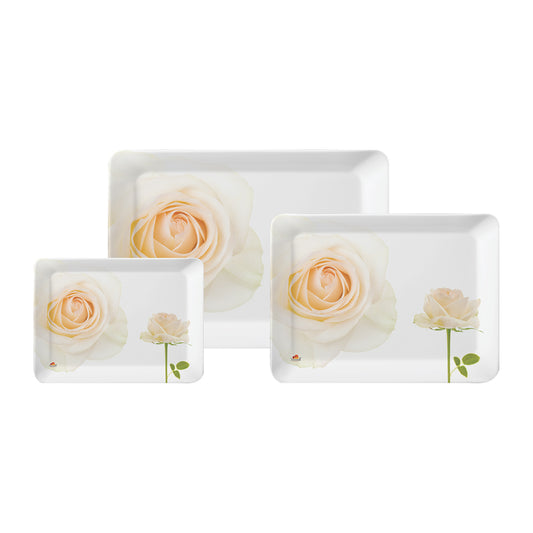 3 pc Stylo Trays Set - White Rose