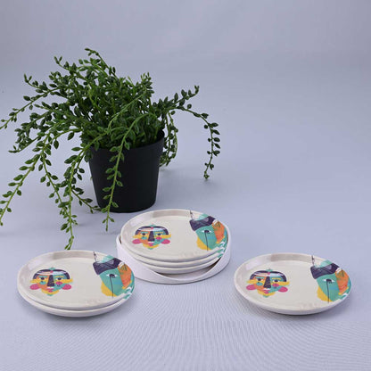 Coaster with Stand Sanskriti Set 6 pc 10 cm - Vanvas