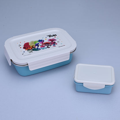 Bite Single Wall Lunch Box with Container 1000 ml - Trolls