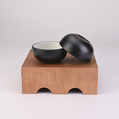Katori Set 6pc Two Tone 9.5 cm - Black + Green