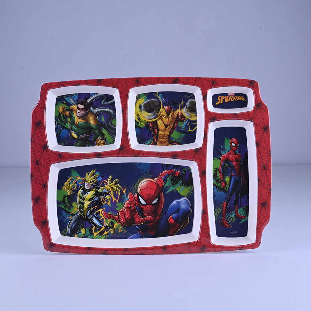 3 pc Rect 5Plate Fork & Spoon Set - Spiderman
