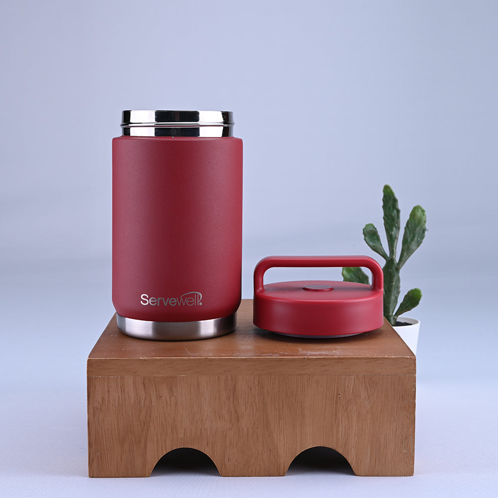 Treat SS Vacuum Lunch Pot 360 ml - Cherry