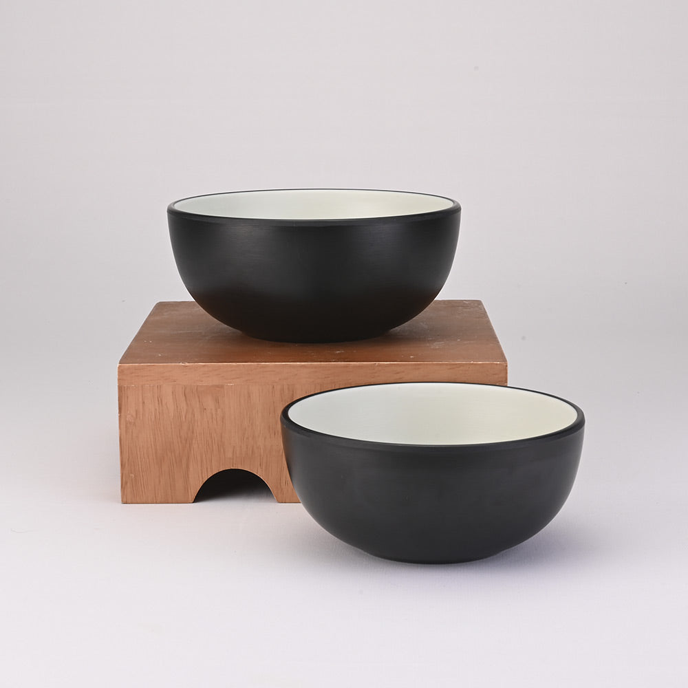 Serving Bowl Set 4pc Two Tone 14.5 cm - Black + Green