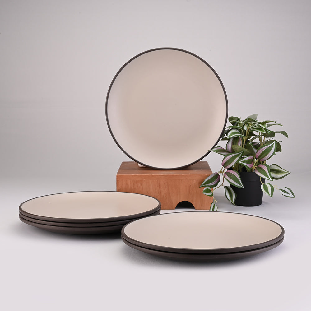 18 pc Dinner Set 2Tone - Terraclay + Brown