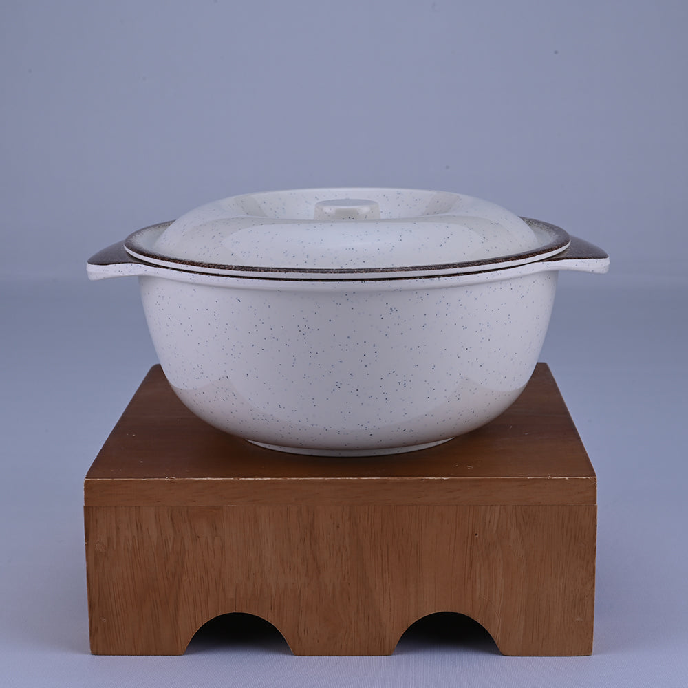 2 pc Serving Bowl with Lid Set Gravel 19 cm - Dot Cream