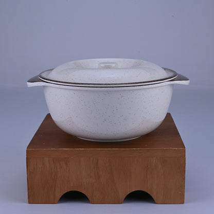 2 pc Serving Bowl with Lid Set Gravel 19 cm - Dot Cream