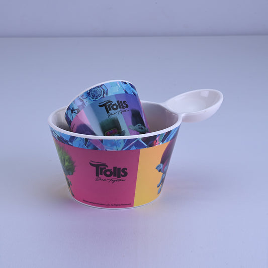 2 pc Fries Bowl & Glass Set - Trolls