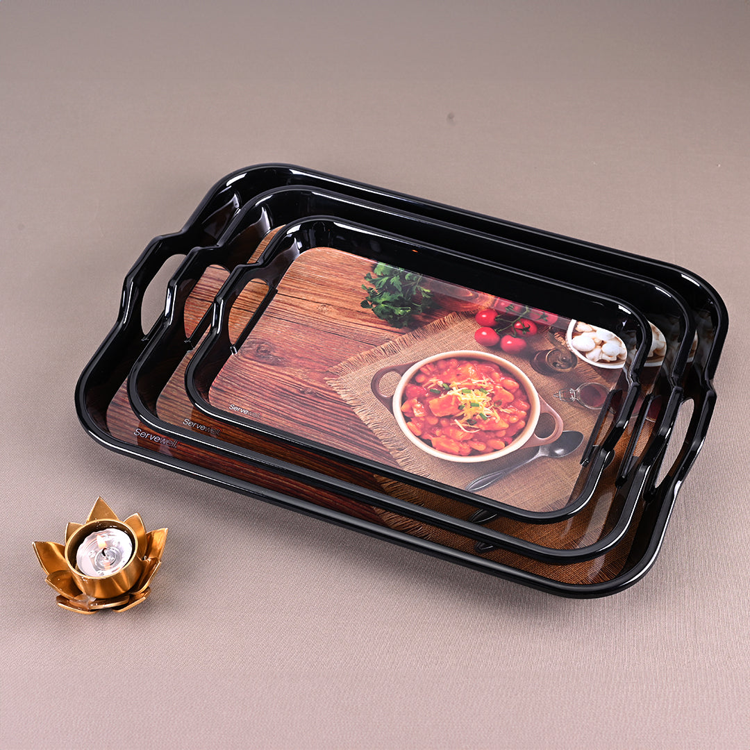 3 pc Handy Trays Set - Baked Beans