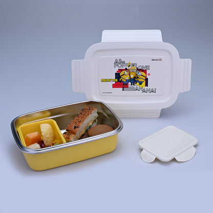 Bite Single Wall Lunch Box with Container 650 ml - Minions