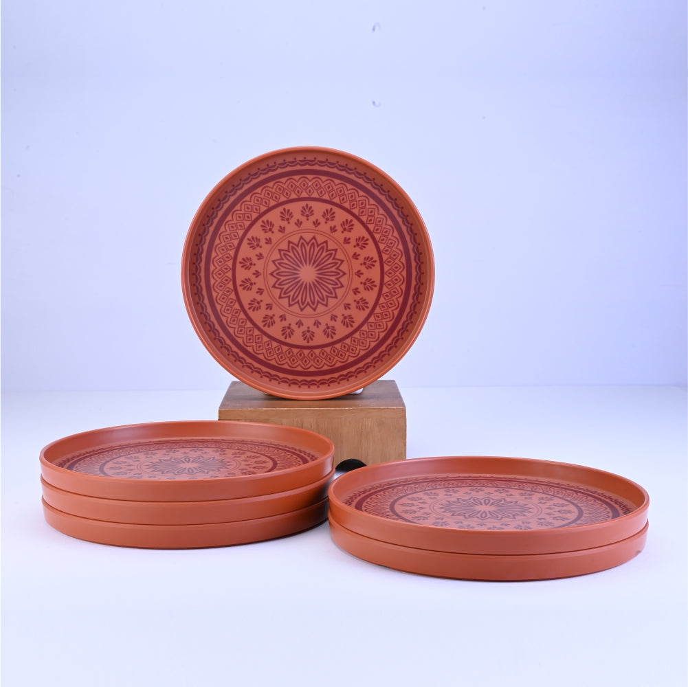 6 pc Dinner Plate Set Thali 28 cm - Kolam