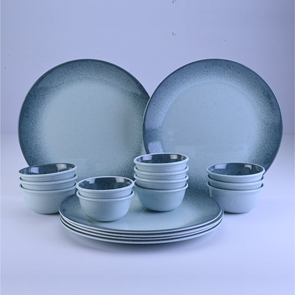 18 pc Dinner Set Gravel - Dot Blue