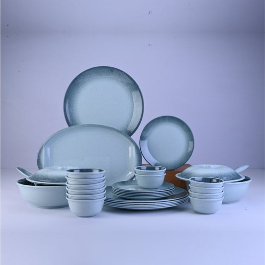 31 pc Dinner Set Gravel - Dot Blue