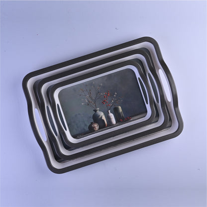 3 pc Tray Set Sturdy - Vase Art