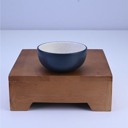 6 pc Veg Bowl Set 2 Tone 10 cm - Navy and Dot Cream