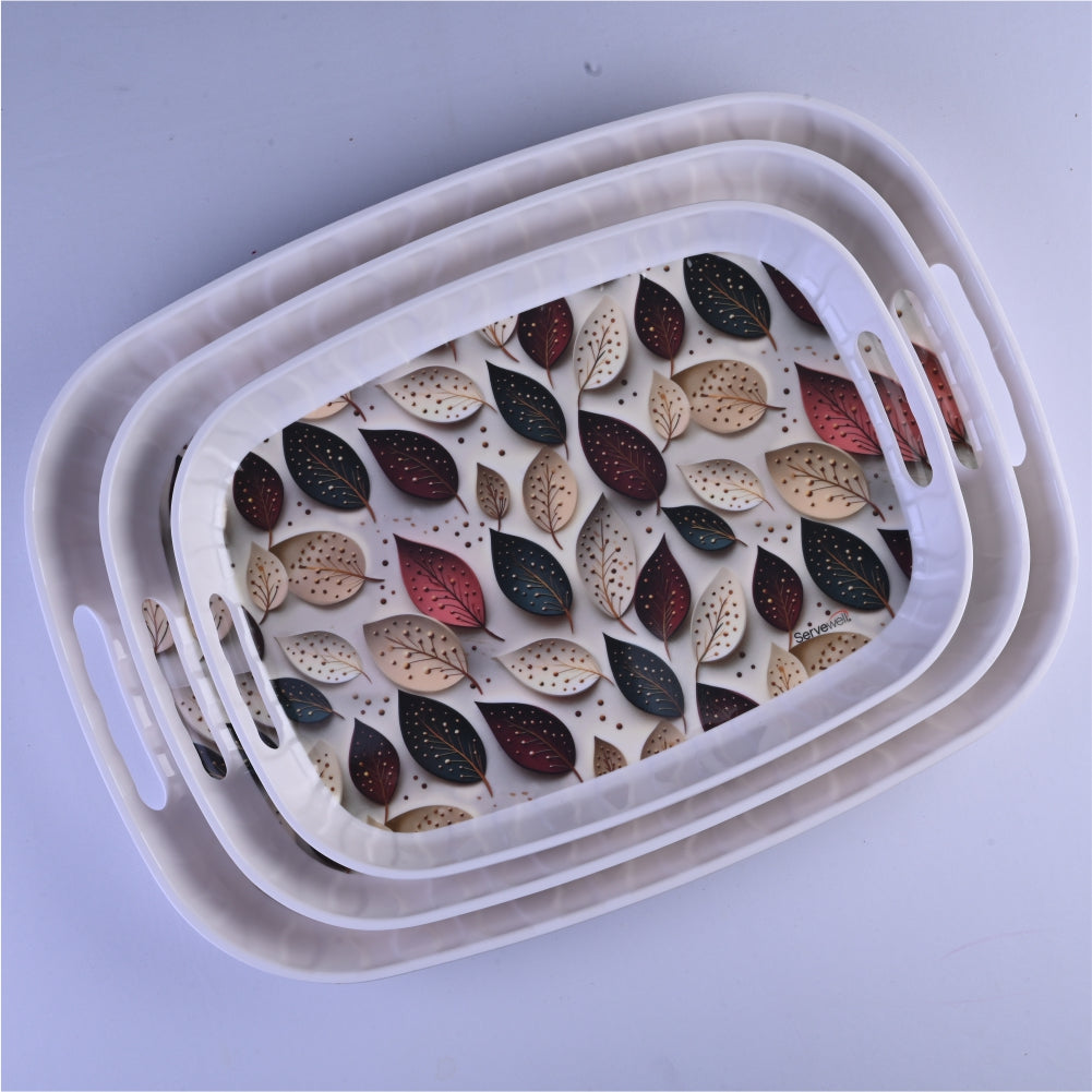 3 pc Tray Set Zebra - Gold Dots