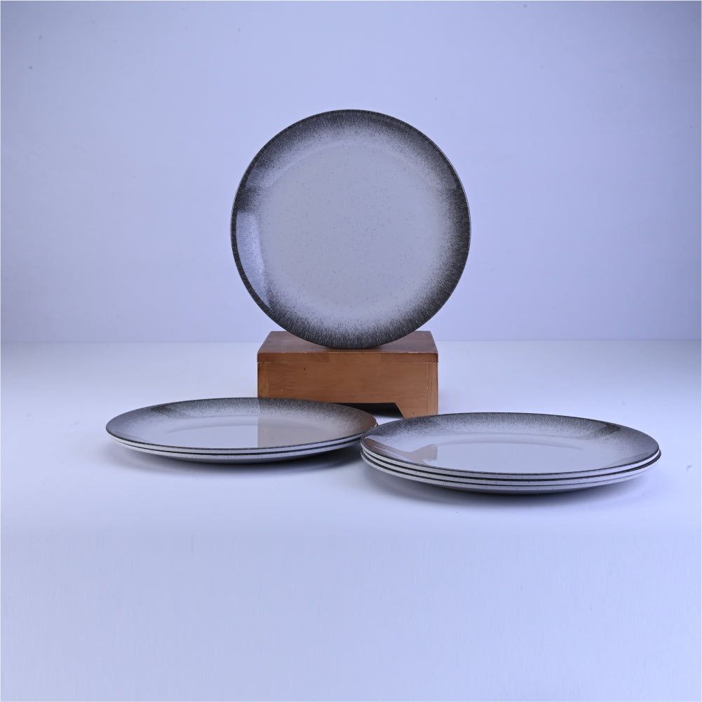 18 pc Dinner Set Gravel - Dot Silver