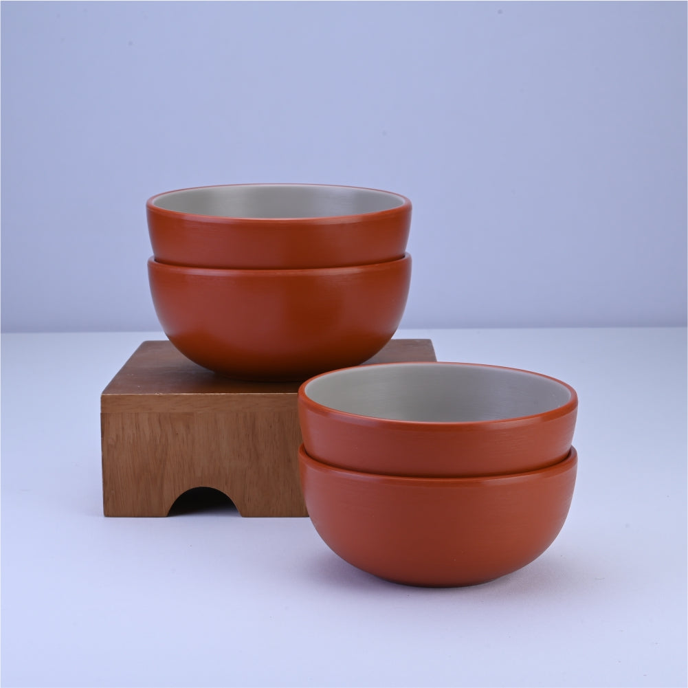 31 pc Dinner Set  2 Tone - Terracota and Brown