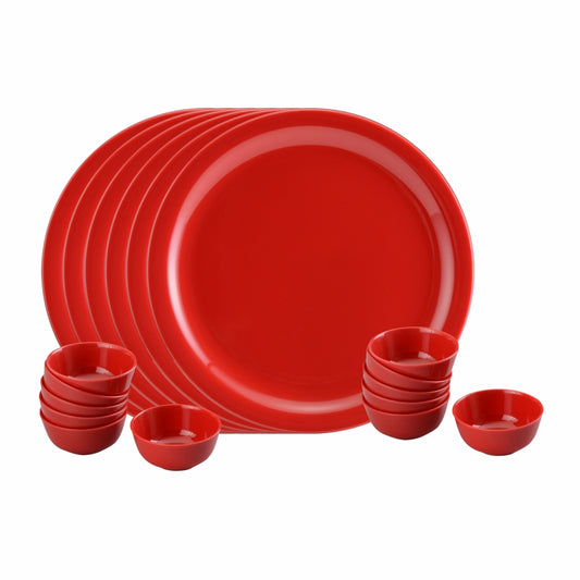 18pc Dinner Set - Red
