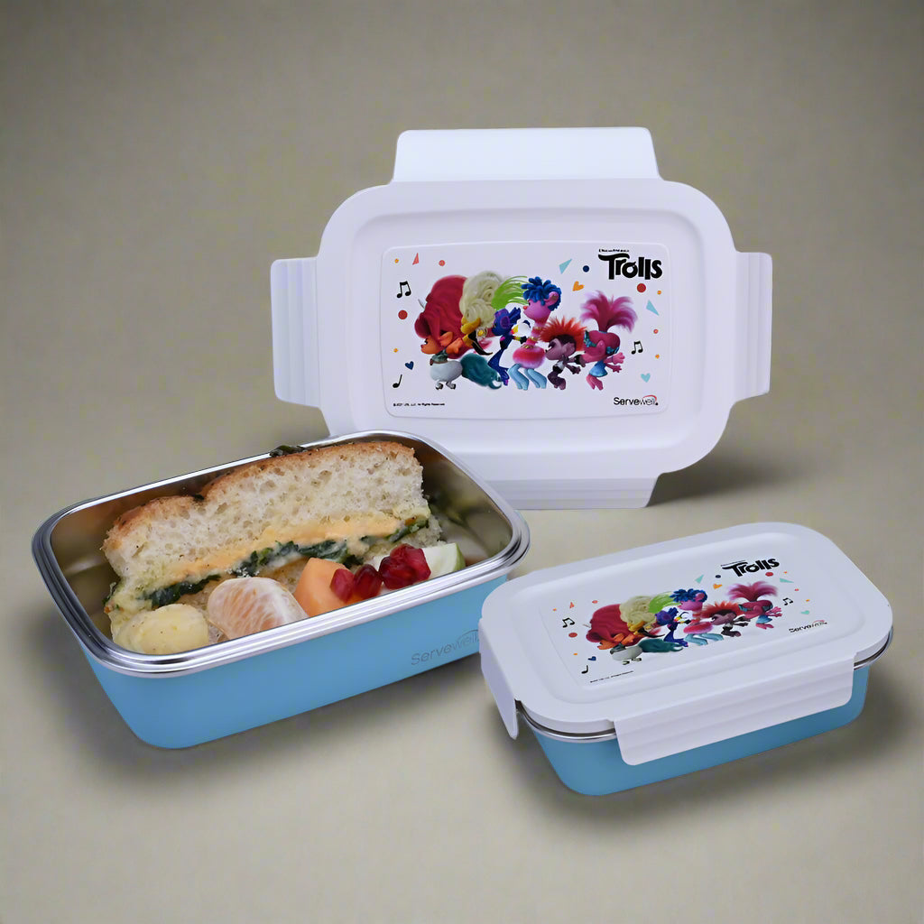 Bite Single Wall Lunch Box with Container 1000 ml - Trolls