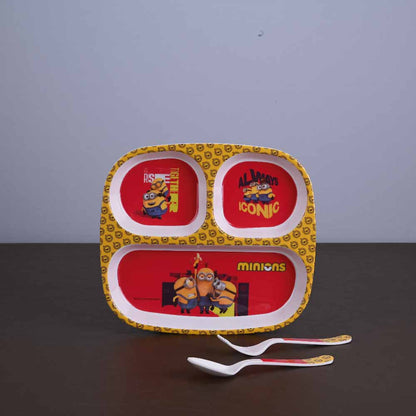 3 pc Rect 3Plate Fork & Spoon Set -  Minions
