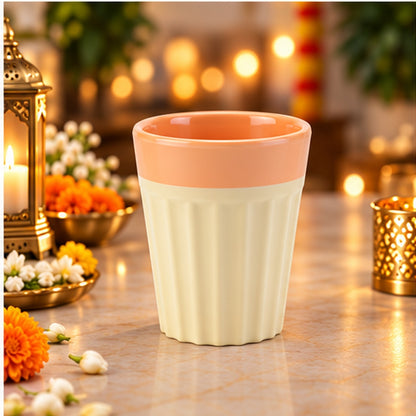 6pc 2 Tone Chai Glass Set - Pastel