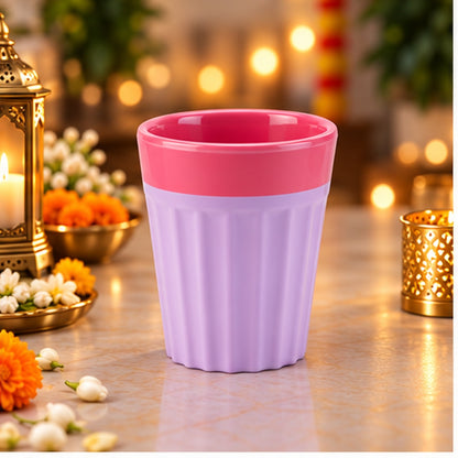 6pc 2 Tone Chai Glass Set - Pastel