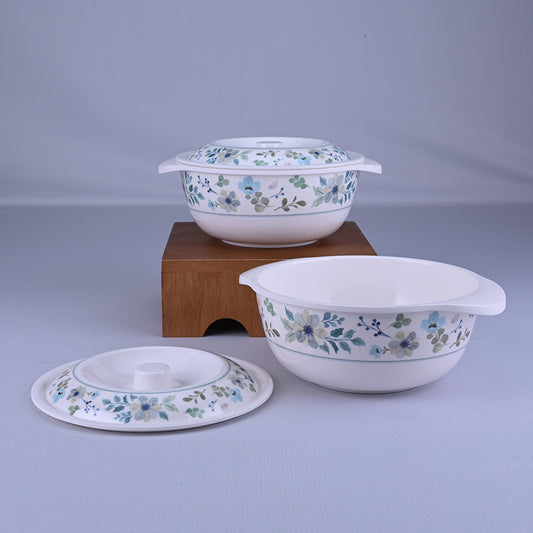 2 pc Serving Bowl with Lid Set Rnd 19 cm - Forget Me Not