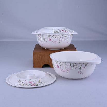 2 pc Serving Bowl with Lid Set Rnd 19 cm - Wild Flower