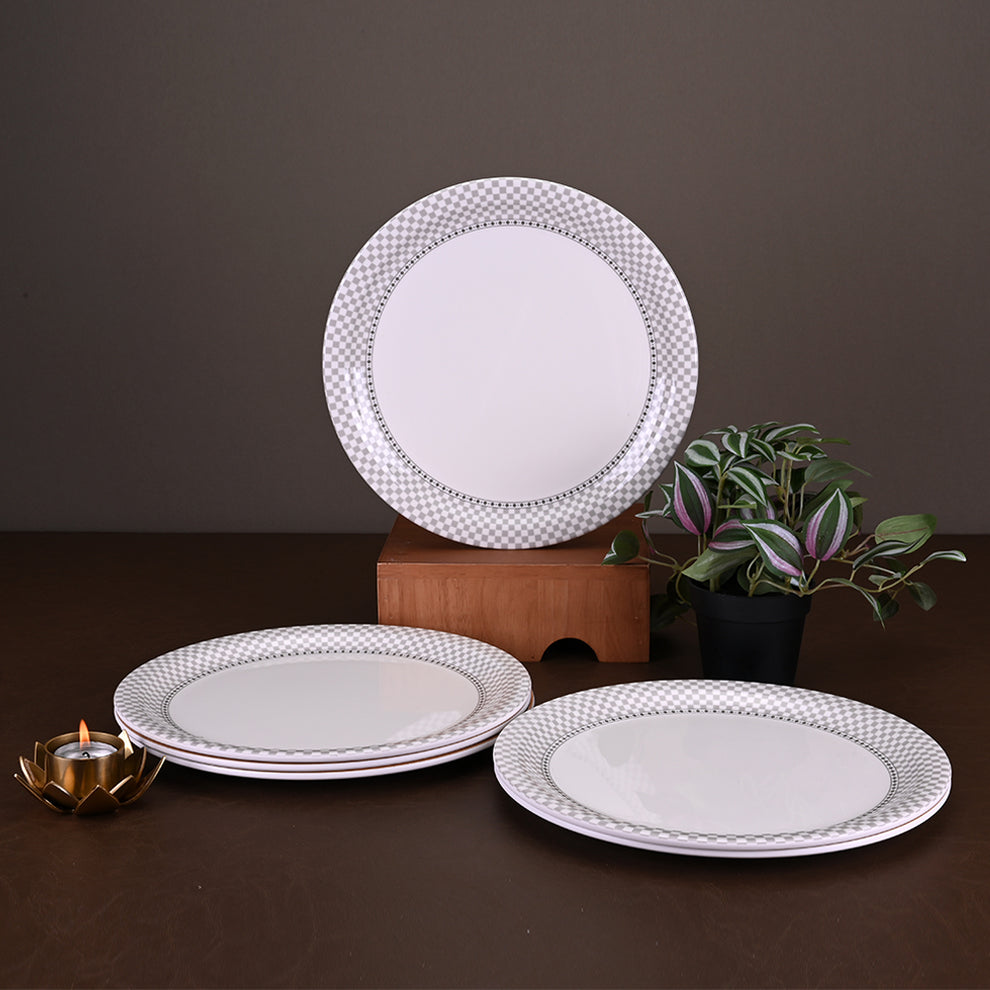 6 pc Dinner Plate Set 27 cm Checkers Servewell Dinnerware