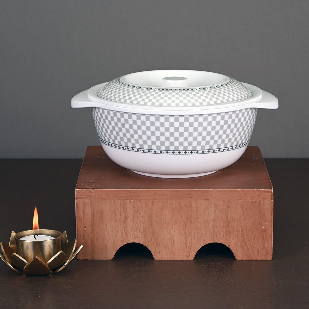 4 pc Serving Bowl with Lid Set 19 cm Checkers Servewell Dinnerware