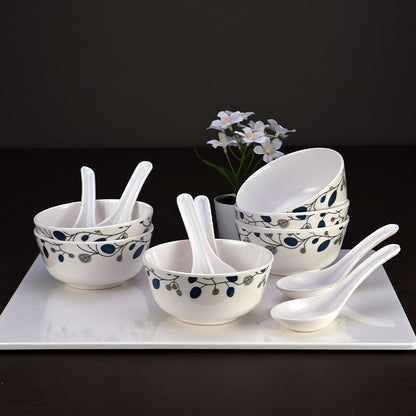 12pc Soup Set: Blue Decor