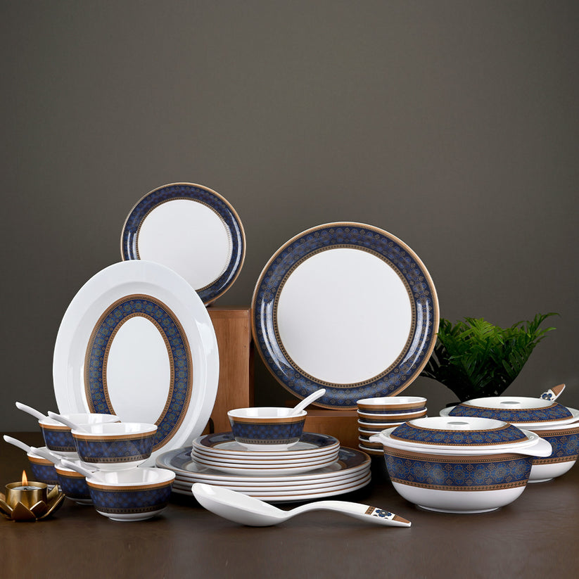 31 Piece Daawat Dinner Set by Servewell with Gold accents