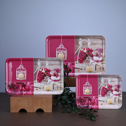 3pc Trays Set: Mose Rose