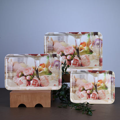 3pc Trays Set: Peach Blossom