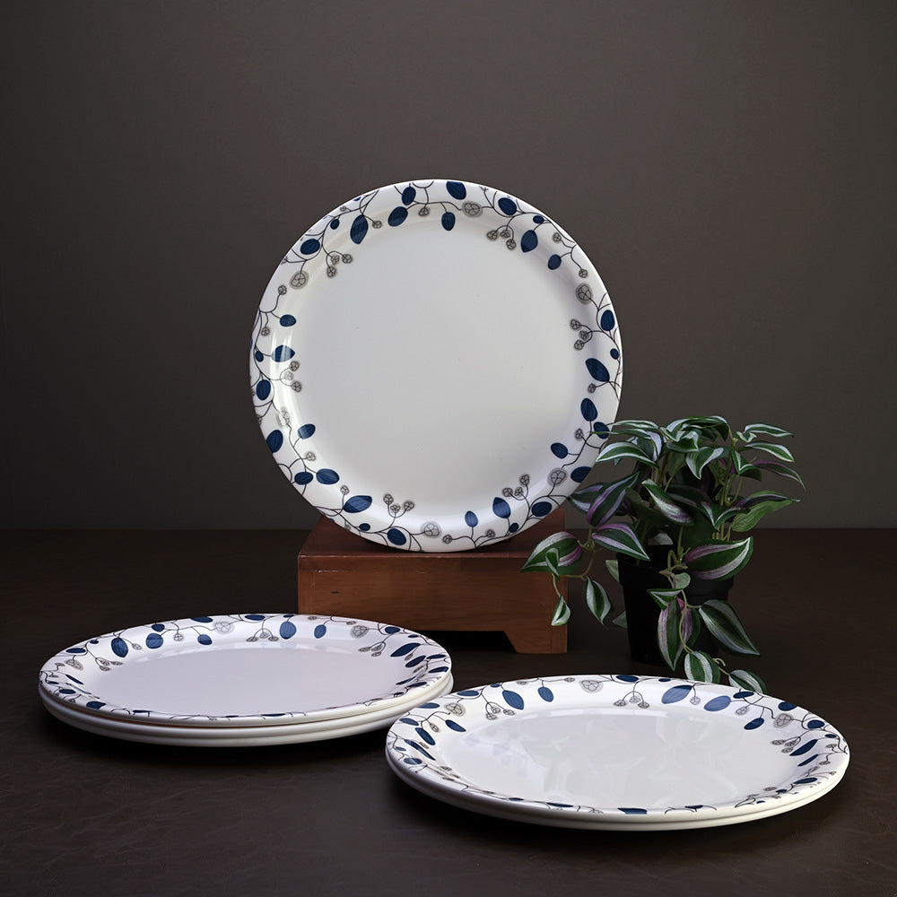 6pc dinner Plate Set: Blue Decor