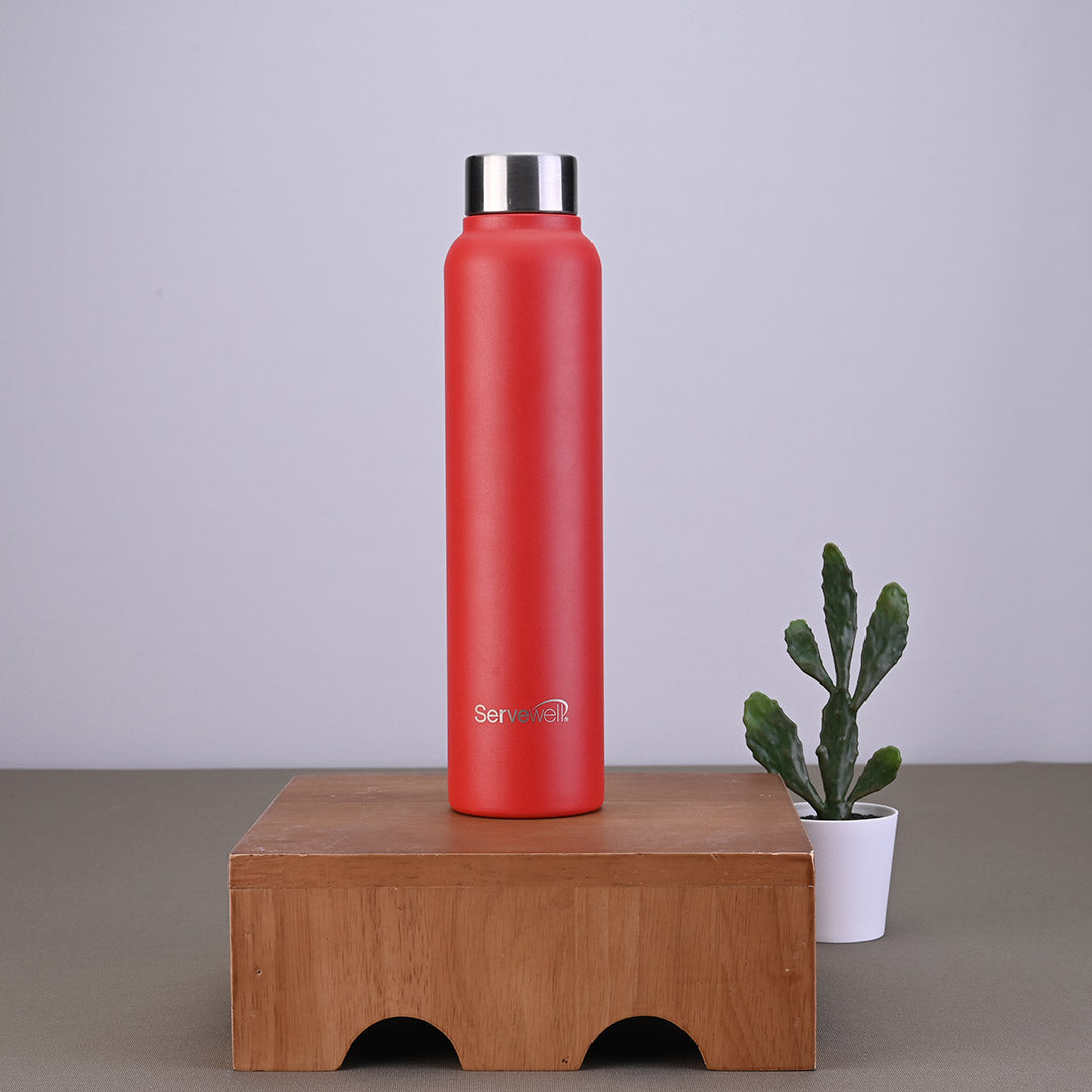 Sleek Single Wall Bottles Fuji Red